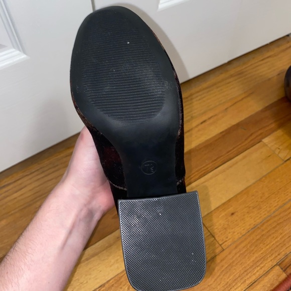 Velvet Feather Print Heel Booties - Picture 11 of 15